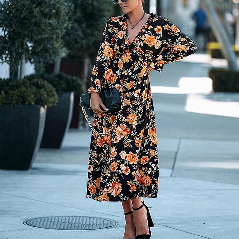 women's fashion casual printed dress