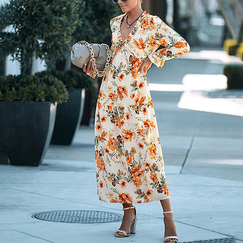 women's fashion casual printed dress