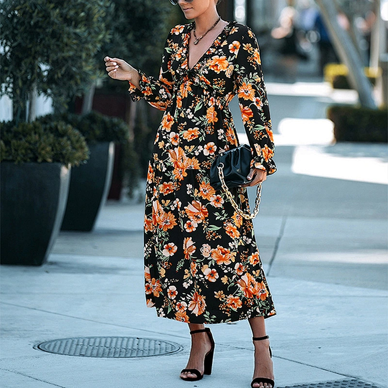 women's fashion casual printed dress
