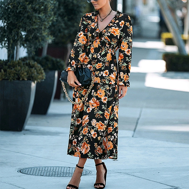women's fashion casual printed dress
