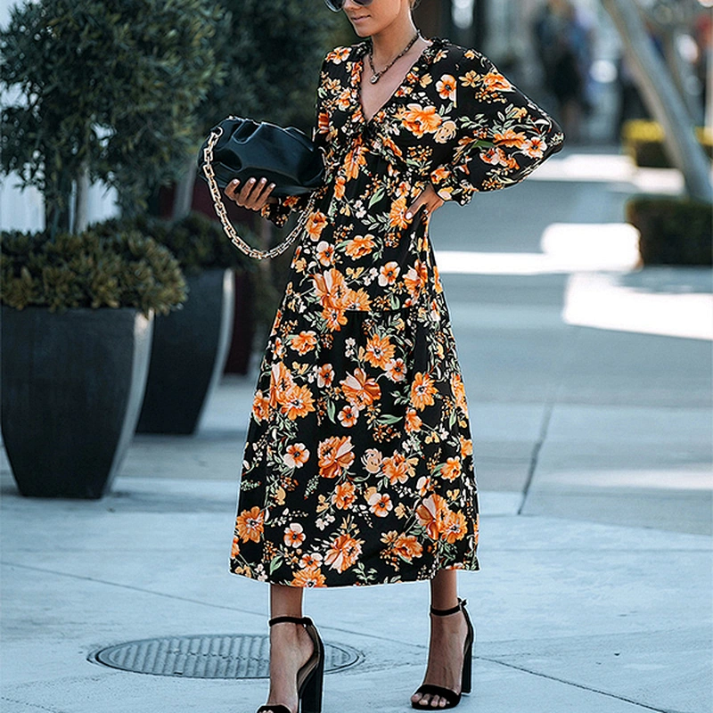 women's fashion casual printed dress