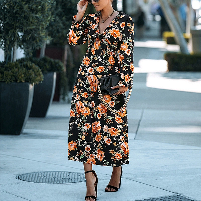women's fashion casual printed dress