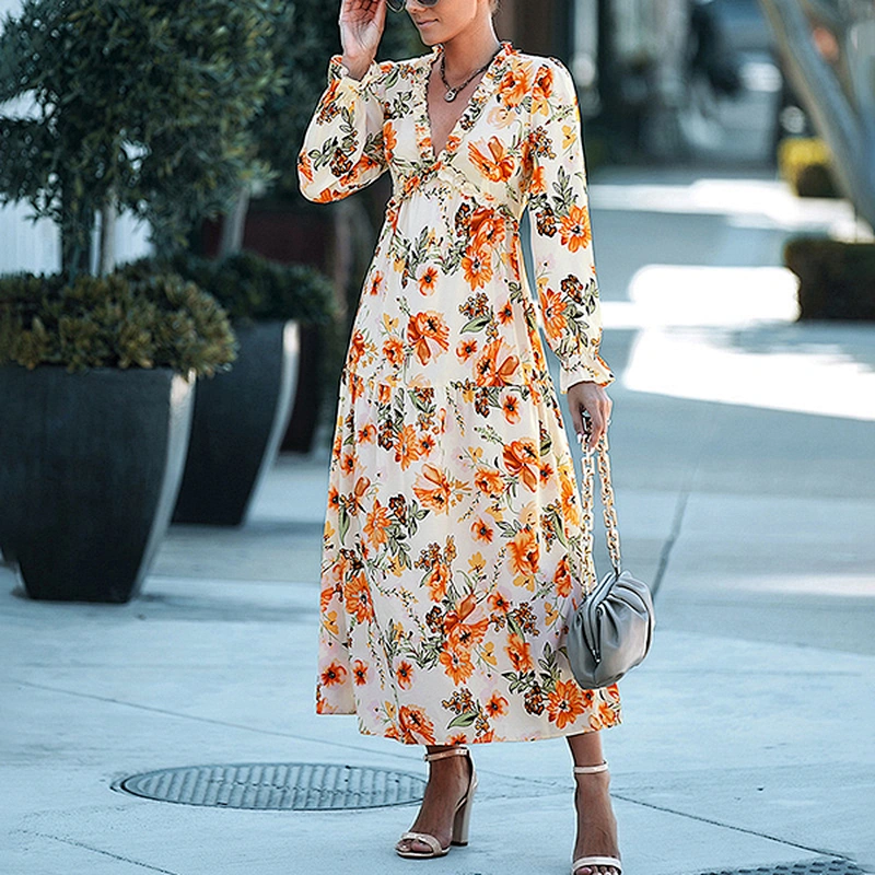 women's fashion casual printed dress