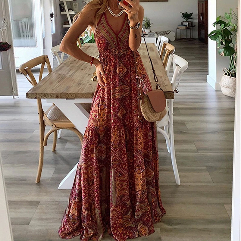women's fashion casual printed dress