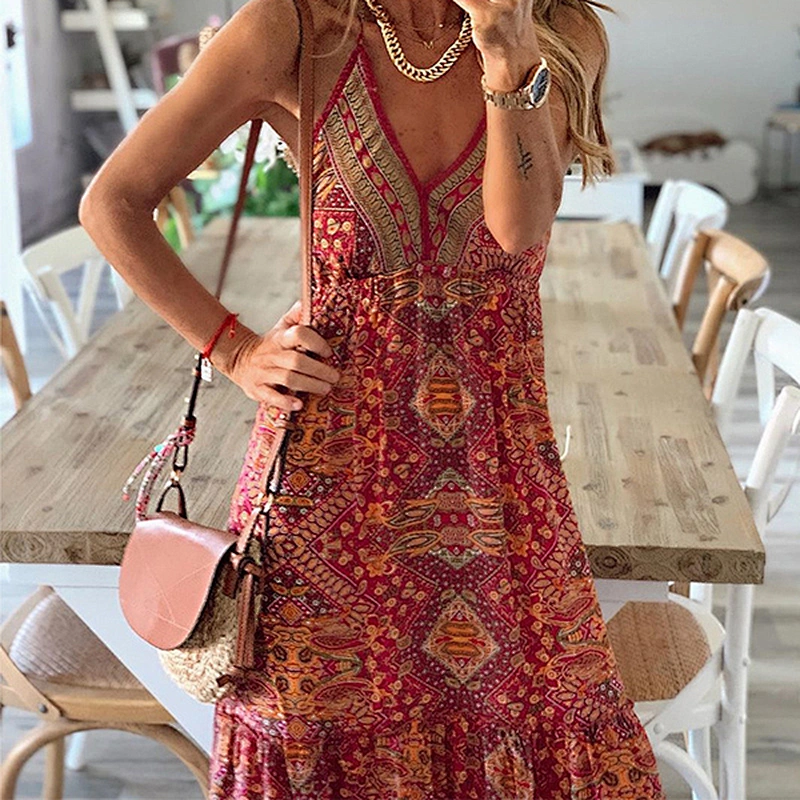 women's fashion casual printed dress