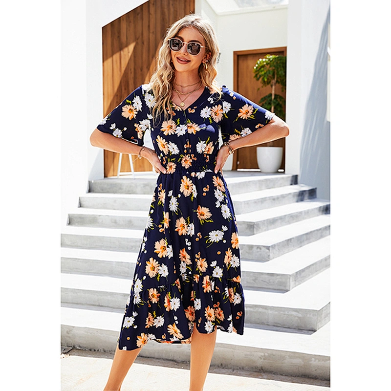 women's fashion casual printed dress