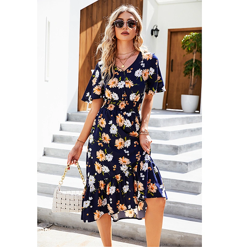 women's fashion casual printed dress