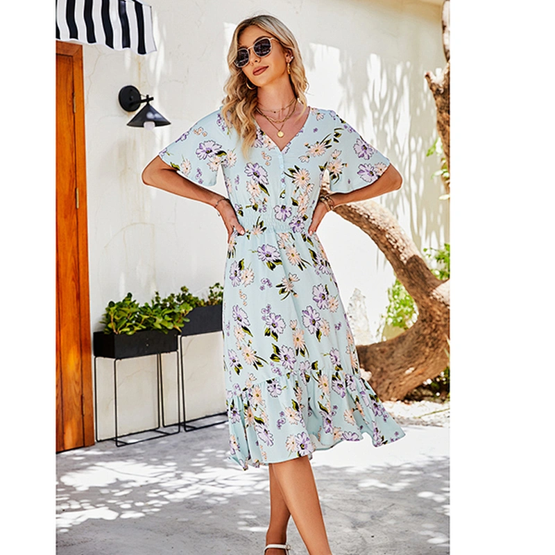 women's fashion casual printed dress