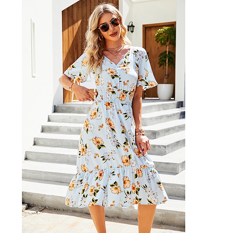 women's fashion casual printed dress