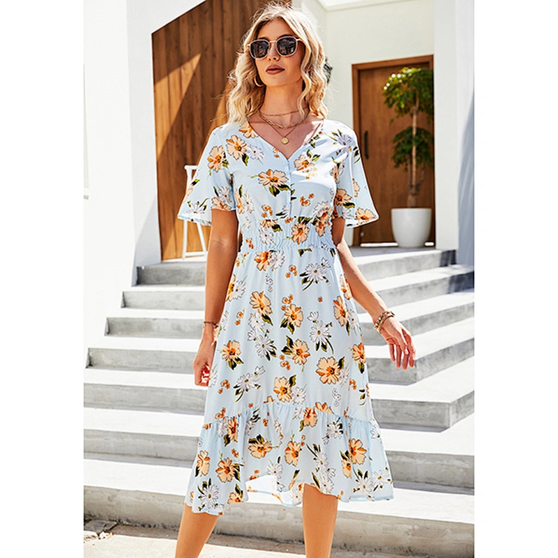 women's fashion casual printed dress