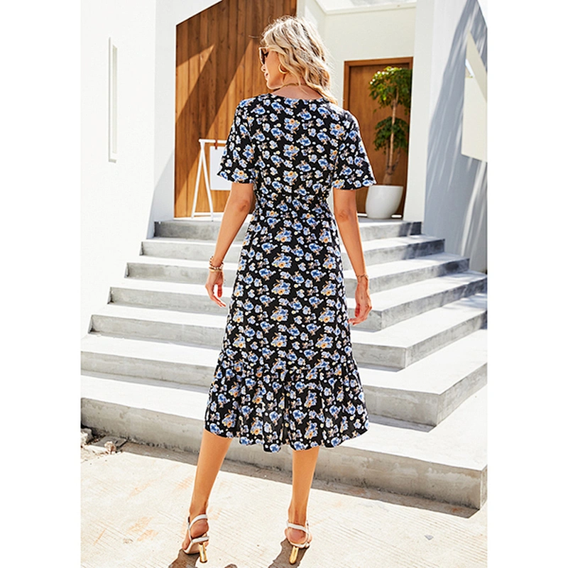 women's fashion casual printed dress