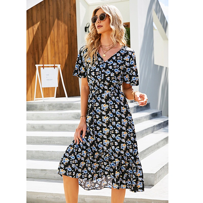 women's fashion casual printed dress