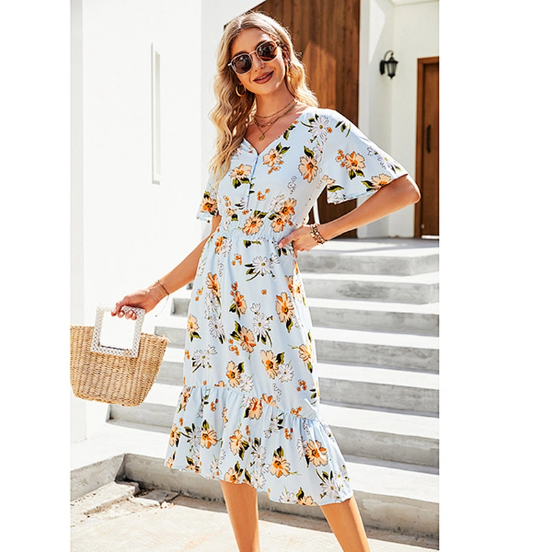 women's fashion casual printed dress
