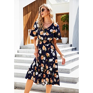 women's fashion casual printed dress