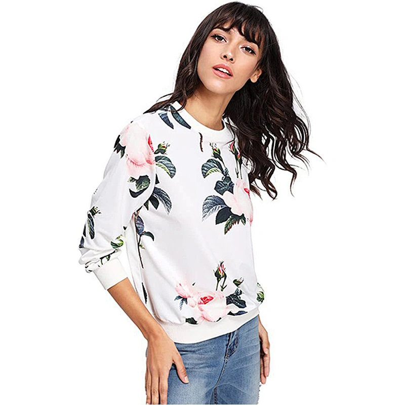 women's casual pullover printed pattern sweatshirt