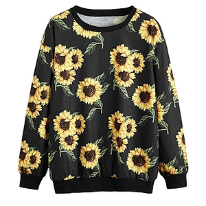 women's casual pullover printed pattern sweatshirt