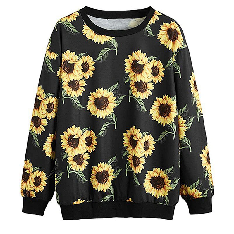 women's casual pullover printed pattern sweatshirt