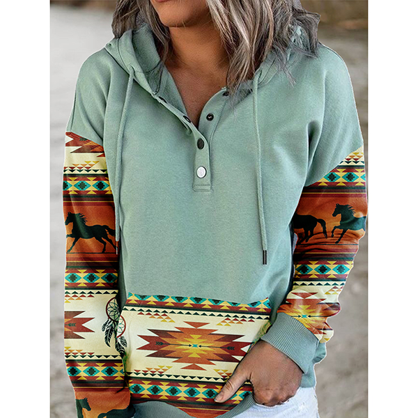 women's casual pullover printed pattern sweatshirt
