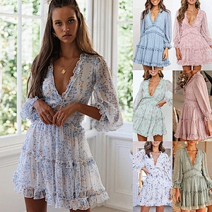 women's fashion casual printed dress