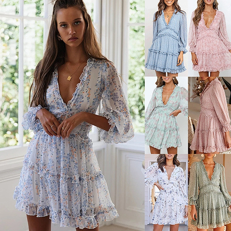 women's fashion casual printed dress