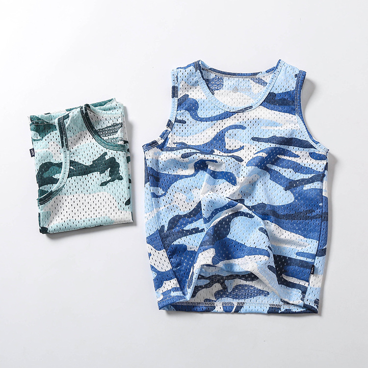 Boys camouflage printed mesh sports vest