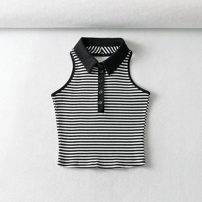 Women's halter lapel knit vest