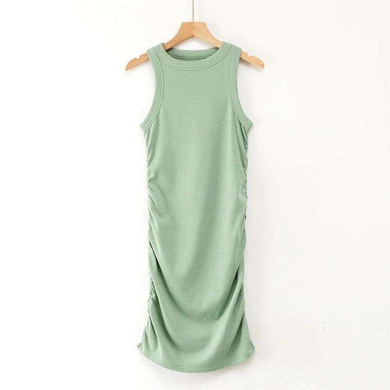 Temperament waist cotton vest dress
