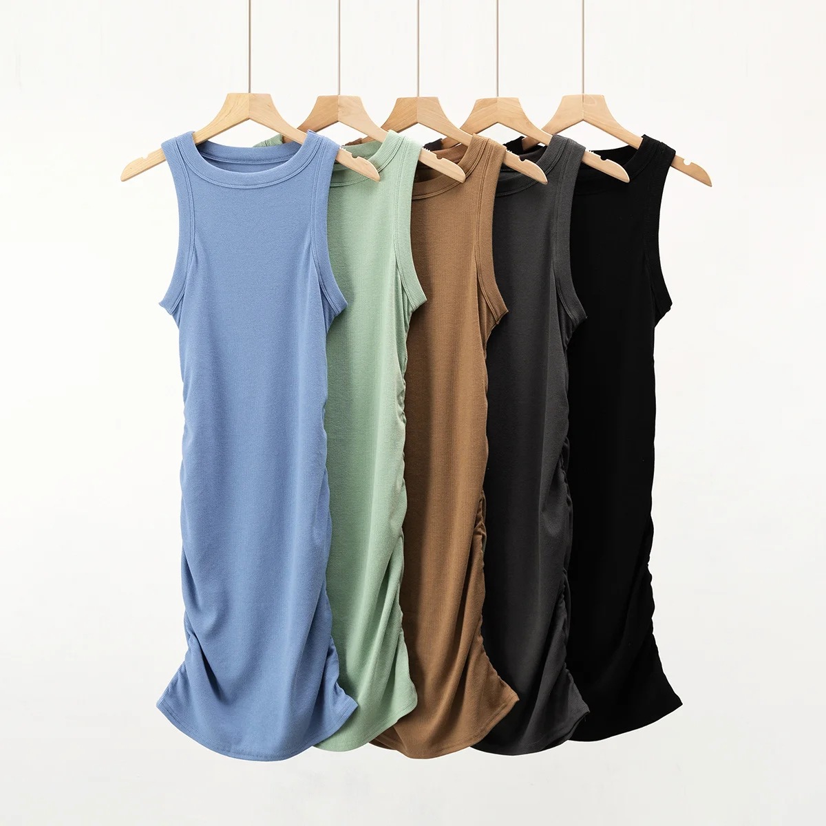 Temperament waist cotton vest dress