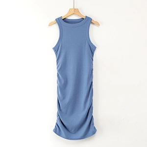 Temperament waist cotton vest dress