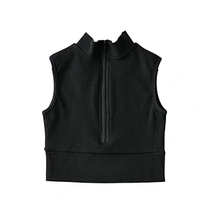 Women's stand-up collar half-zip slim-fit inner vest