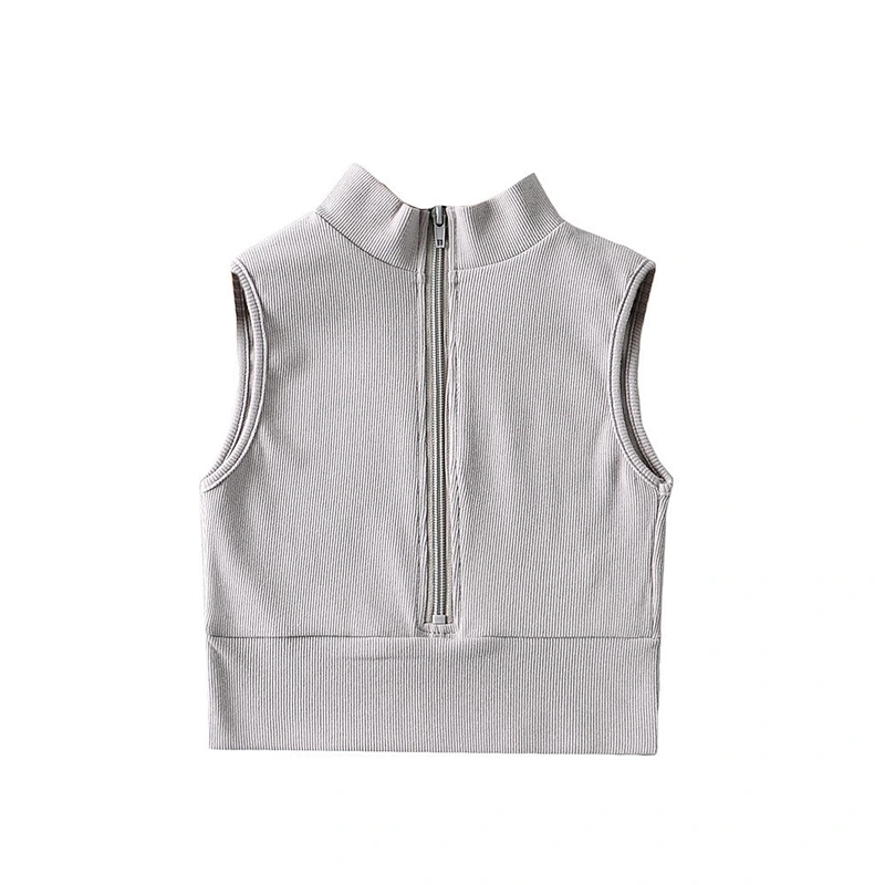 Women's stand-up collar half-zip slim-fit inner vest