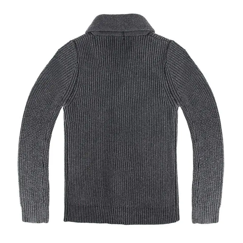Men's lapel single-breasted knitted cardigan