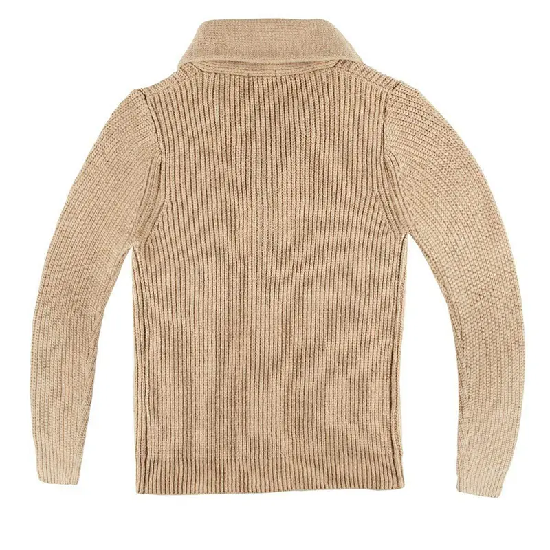 Men's lapel single-breasted knitted cardigan