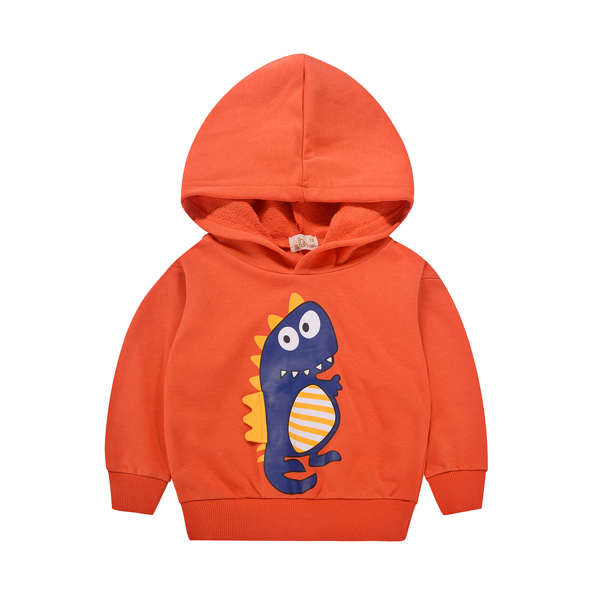 Girls' cartoon dinosaur print hoodie