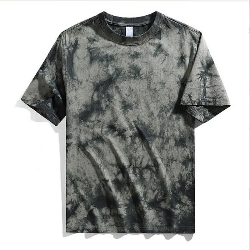 Men's tie-dye cotton short sleeves shirt