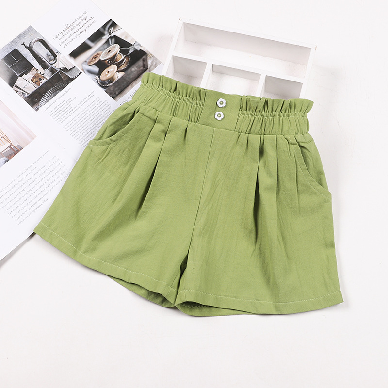 Girls' colorful casual wide-leg shorts