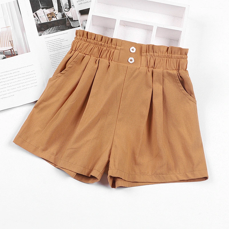 Girls' colorful casual wide-leg shorts