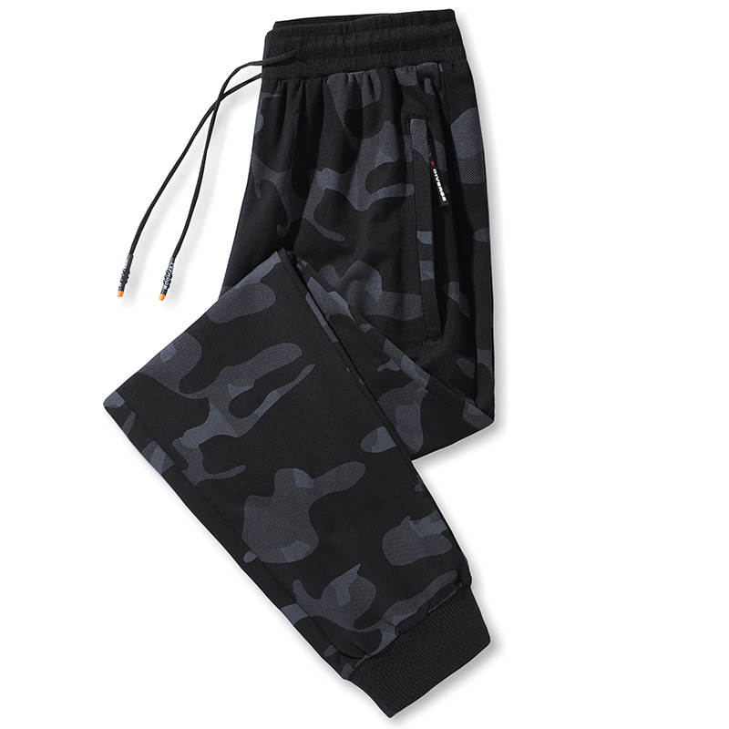 Men's sweatpants with cotton camouflage drawstring feet
