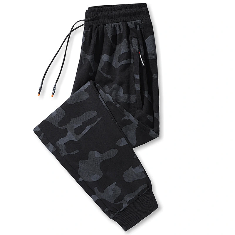 Men's sweatpants with cotton camouflage drawstring feet