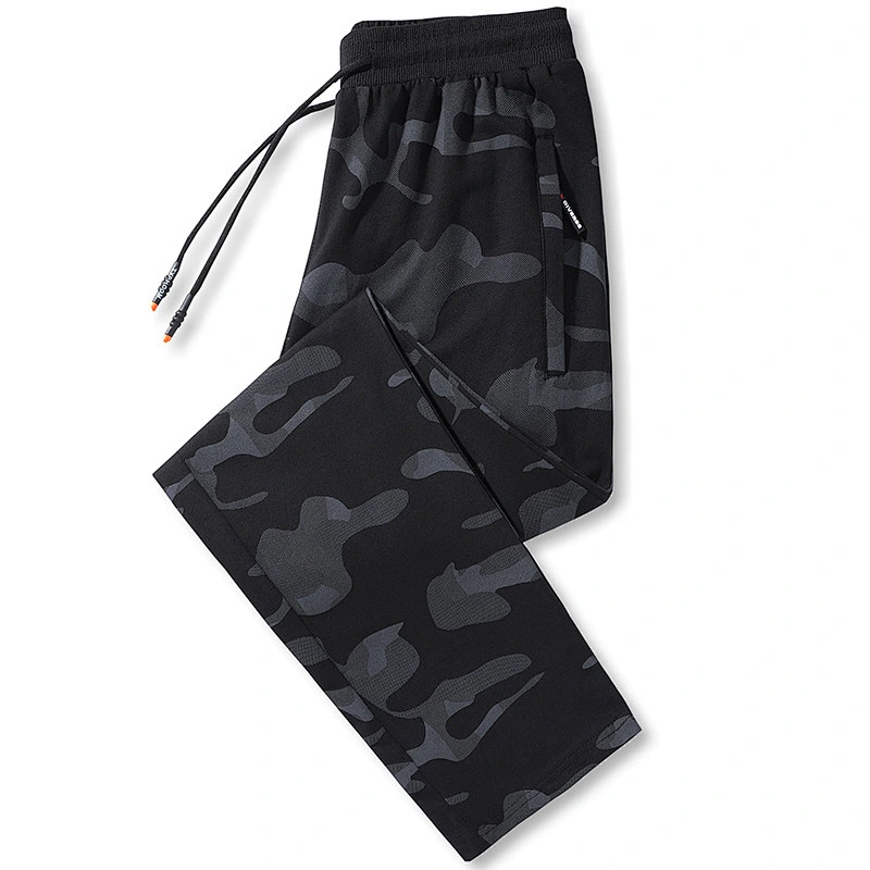 Men's sweatpants with cotton camouflage drawstring feet