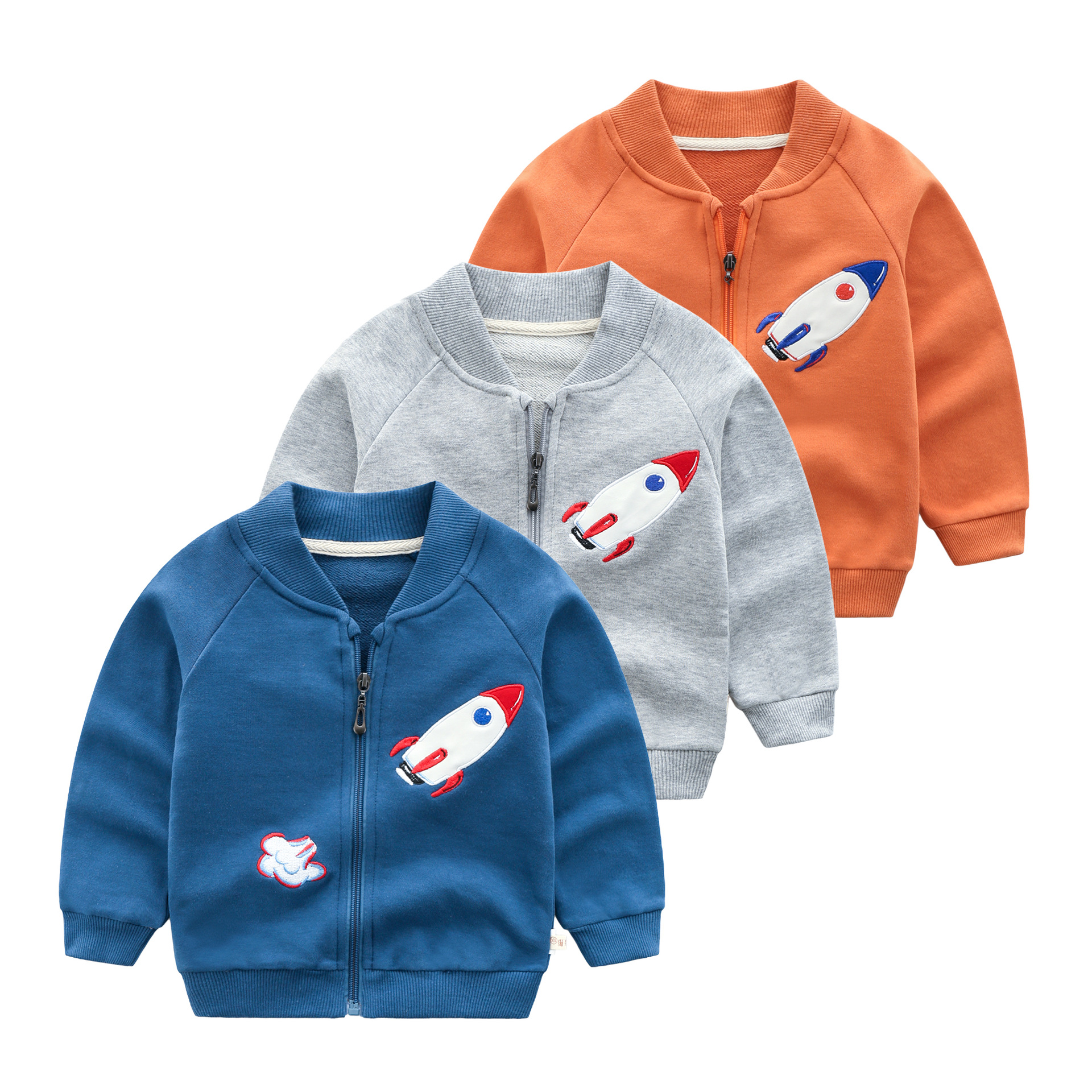 Boys Embroidered Pattern Baseball Jacket