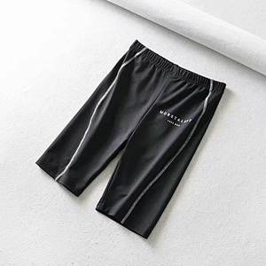 High stretch black printed leggings