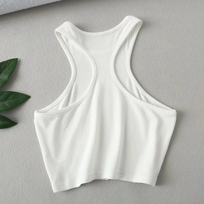 Women's solid color loose racer vest