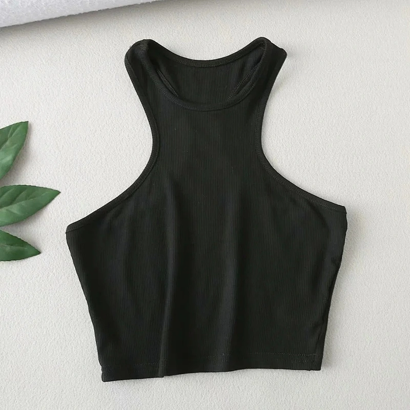 Women's solid color loose racer vest