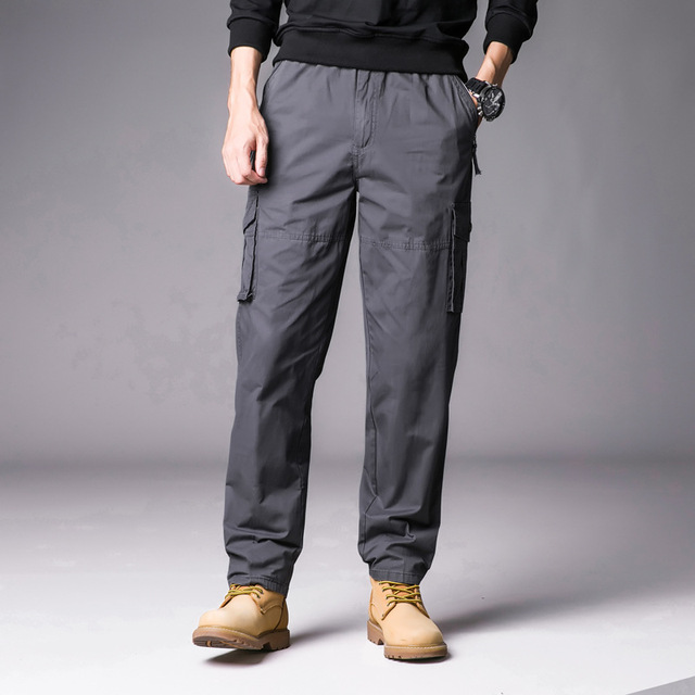 Men's casual color cotton overalls pants