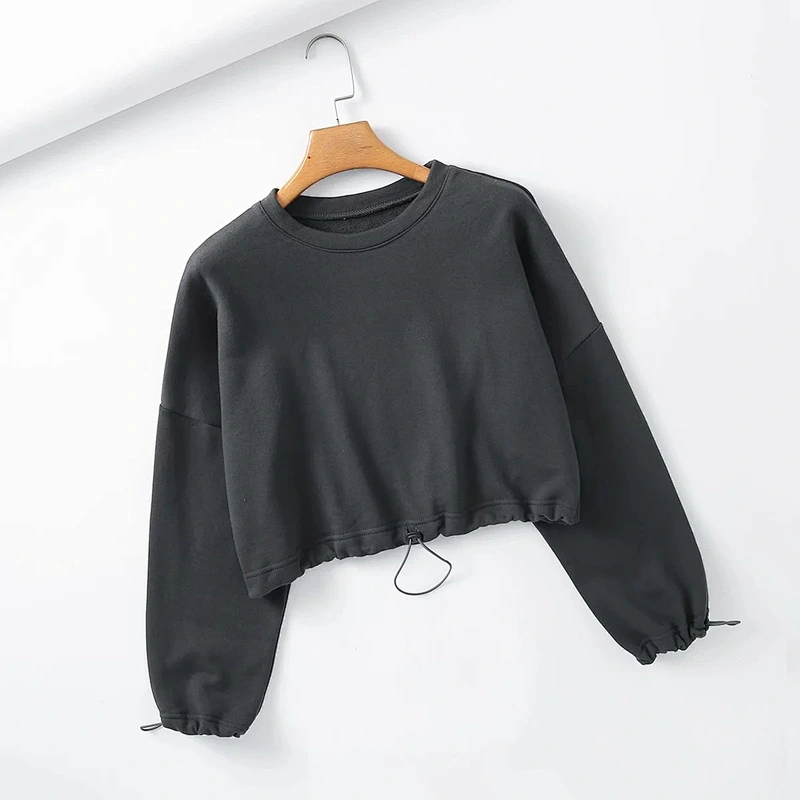 Women's high waist short pullover sweater