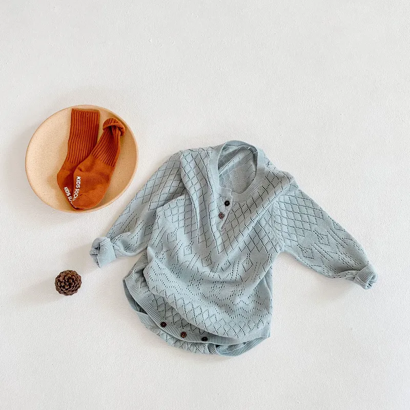 Knitted Long Sleeve Sweater T-shirt Triangle Romper