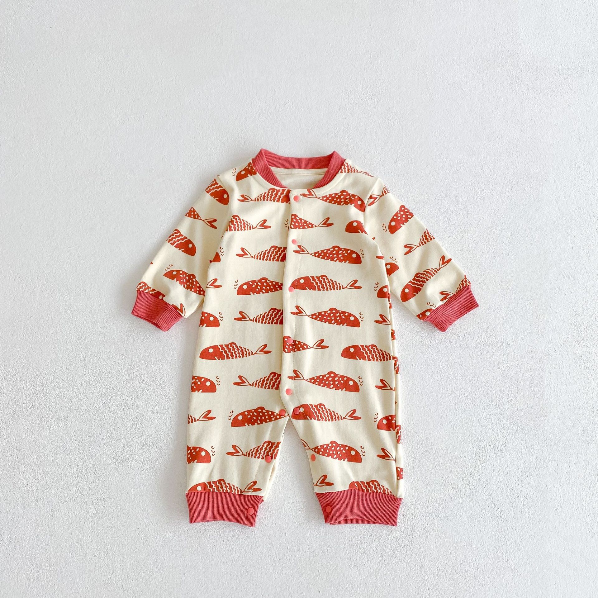 Spring and Autumn New Printed One-Piece Crawling Suit