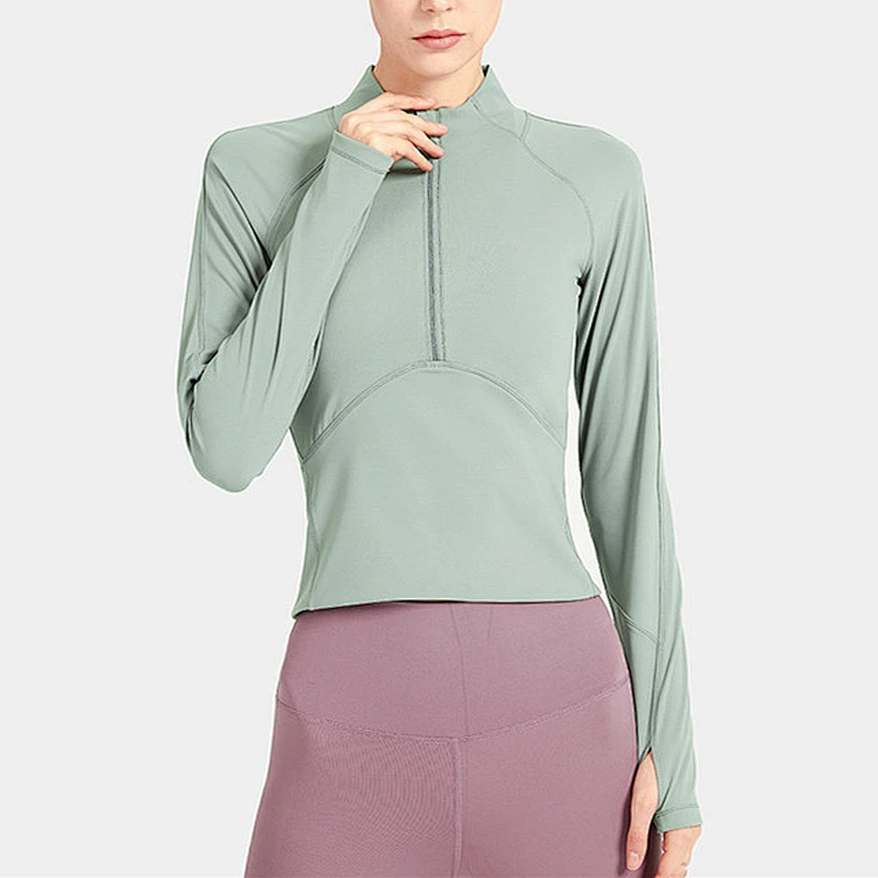 Women's slim stretch pullover zipper yoga wear