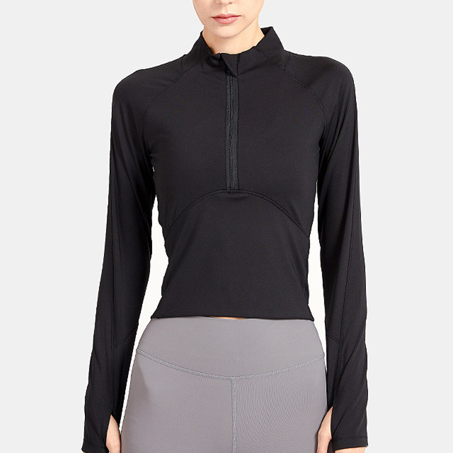 Women's slim stretch pullover zipper yoga wear